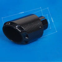 Punta de escape de acero inoxidable de fibra de carbono de 4 pulgadas, nuevo diseño, titanio, negro, borde recto, estilo Ak, silenciador de coche, tubo de cola
