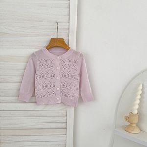 Cárdigan de punto hueco <span class=keywords><strong>para</strong></span> bebé, suéter de verano <span class=keywords><strong>para</strong></span> recién <span class=keywords><strong>nacido</strong></span>, camisa con protección solar y aire acondicionado, ropa de bebé. - Product Image 3