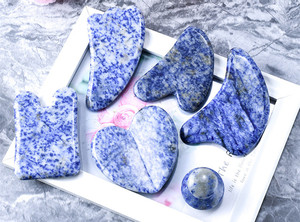 Blue Spot Stone Gua Sha Grattoir pour le <span class=keywords><strong>visage</strong></span> et le corps Grattoir d'<span class=keywords><strong>acupuncture</strong></span> Outil de beauté-Jade Mushroom Guasha pour le massage du <span class=keywords><strong>visage</strong></span> et du corps - Product Image 4