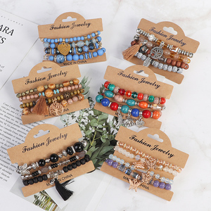Bracelet ethnique bohème à perles, papillon tendance, cristal, multi-couches, multi-éléments, bracelet élastique - Product Image 2