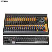 Carte son de mixage audio DT16 Pro avec affichage de niveau double 12 bandes, console de mixage 16 canaux pour l'enregistrement, le streaming DJ et le monitoring des écouteurs