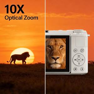 Caméra 4K avec zoom optique 10x, 64MP, mise au point automatique, contrôle par application WiFi, caméscope numérique portable, enregistreur de vlog pour les voyages, caméra vidéo - Product Image 5