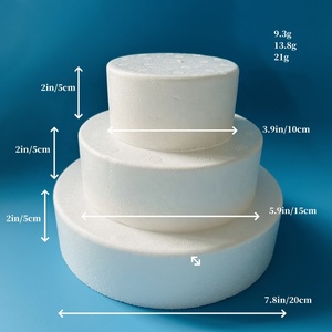 Maquettes de gâteaux en mousse blanches, en polystyrène, pour décoration de mariages, présentation d'anniversaires et outil de pratique de pâtisserie - Product Image 4