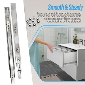 45Mm Kênh Mở Rộng Đầy Đủ Bóng Mang Ngăn Kéo Trượt Đường Sắt Cho Tủ Bếp Cho Ăn Uống Ngoài Trời Chất Lượng Cao Bóng Mang - Product Image 3