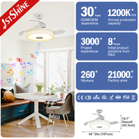 Ventilateur de plafond intelligent 1stshine avec télécommande, design moderne, efficace, de qualité supérieure, avec pales rétractables et éclairage LED