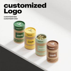 Bán buôn plantable hạt giống giấy bao bì hộp phân hủy sinh học Composite giấy có thể ống tròn sinh thái thân thiện hạt giống trái cây container - Product Image 4