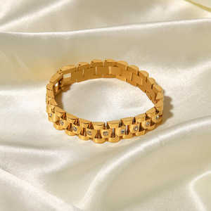 Bracelet en acier inoxydable plaqué or 18 carats <span class=keywords><strong>HP</strong></span>, style INS, bracelet en acier inoxydable, bracelet de <span class=keywords><strong>montre</strong></span> - Product Image 2
