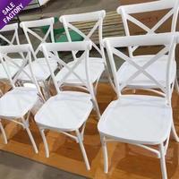 Nouvelle Chaise Empilable Blanche en Résine PP pour Fêtes, Banquets et Mariages, Modèle Crossback