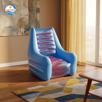 Fauteuil de salle à manger gonflable pliable en PVC transparent, chaise longue inclinable au design moderne, vente en gros