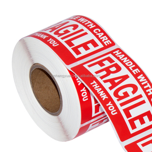 Tùy chỉnh 3x2 3x1 inch màu đỏ cảnh báo nhãn mã vạch xử lý với chăm sóc thận trọng nặng mong manh sticker cho vận chuyển - Product Image 3