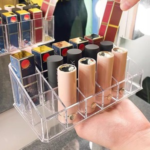 Boîte de rangement pour rouge à lèvres en acrylique transparent, organisateur de cosmétiques de bureau pour brillant à lèvres et vernis à ongles, support léger en plastique pour maquillage - Product Image 4