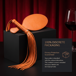 Flogger en cuir orange vif, stock USA, livraison en 3-7 jours, fouet premium à neuf queues avec clous en laiton pour l'entraînement - Product Image 6