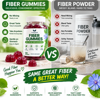 Gummies de fibres alimentaires quotidiennes sans sucre, prébiotiques à la racine de chicorée, végétaliennes, marque privée, vente en gros en vrac
