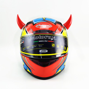 Motorax Motorcycle Helmet <b>Devil</b> <b>Horns</b> Red Bull <b>Horns</b> Decorative Accessory for Helmet Four Seasons Use - Product Image 1