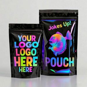 Pochette debout personnalisée résistante aux enfants Sacs en mylar noir Fermeture à glissière à l'épreuve des enfants Capacité de 3.5g à 28g pour sacs à mâcher Cali - Product Image 1
