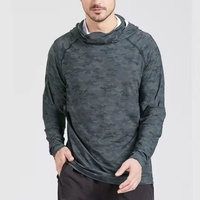 Camiseta de Pesca con Protección Solar UPF50+ para Hombre, Manga Larga, Secado Rápido, Transpirable, con Capucha y Máscara, Talla Grande para Adultos