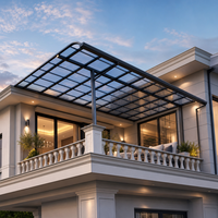 Pergola en aluminium avec toit en polycarbonate pour balcon de villa, couverture de patio extérieur, résistante aux intempéries, imperméable, sur mesure, OEM