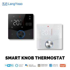 <span class=keywords><strong>Thermostat</strong></span> intelligent WiFi LangYeao Tuya 88x88mm, programmable hebdomadaire, compatible avec Alexa et Google Home pour chauffage au sol - Product Image 1