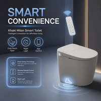 Toilette intelligente allongée moderne sans réservoir, bidet électrique, télécommande, chasse d'eau silencieuse, intelligente, pour projets hôteliers de luxe