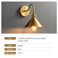 Applique Murale Moderne LED E27 Laiton Intérieur Chambre à Coucher Salon Appliques pour Décoration d'Hôtel