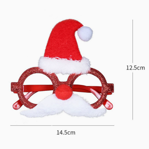 Lunettes décoratives à monture rouge et chapeau d'elfe rouge, à thème de Noël, pour fête de Noël, accessoire de costume de cosplay - Product Image 1