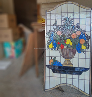 Panel Decorativo de Vidrio Artístico Teñido Personalizado al por Mayor, 50*80CM, Diseño de Frutas, Estilo Europeo, Grosor Sólido de 5mm