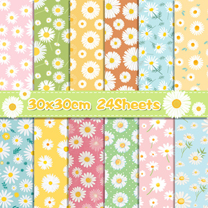Papel de álbum de recortes de margaritas multicolor WW162, papel artesanal decorativo de doble cara para hacer tarjetas, álbum de recortes, decoración de álbum de fotos - Product Image 3