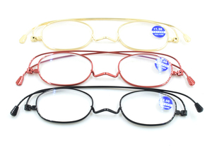 Lunettes d'optique <span class=keywords><strong>de</strong></span> <span class=keywords><strong>lecture</strong></span> pour hommes et femmes, mini verres en métal CE, design <span class=keywords><strong>incassable</strong></span>, avec étui, 1 pièce - Product Image 3