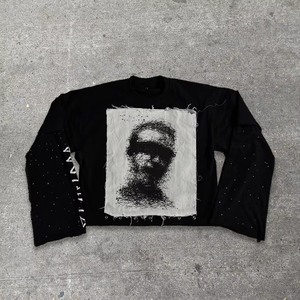 Camiseta de Alta Calidad para Hombre, Estilo Swag, Algodón Pima Personalizado de 300 GSM, Lavado Ácido Vintage con Pedrería, Cuello Redondo Personalizado - Product Image 1