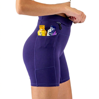 Créez votre propre logo, short en tissu extensible/polyester pour femmes, taille mi-haute, respirant, uni, avec étiquette privée personnalisée