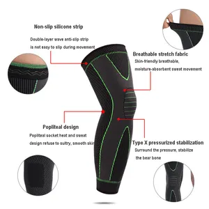 Nylon Knitting Sports Brace Extended Knitting Breathable Knee Support Football Volleyball Basketball Adjustable Knee Pads Knee