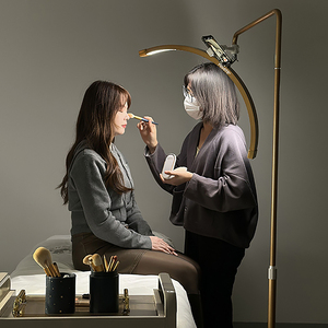 Lámpara de pie LED Fosoto con luz de media luna para mesa de manicura, iluminación fotográfica para salón de belleza, extensión de pestañas y belleza de pestañas - Product Image 5