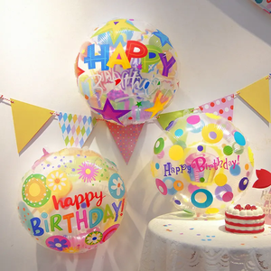Großhandel transparente 4D Bobo Luftballons Cartoon alles Gute zum Geburtstag Druck für Geburtstags feier Dekoration Foto Requisiten Luftballons - Product Image 2