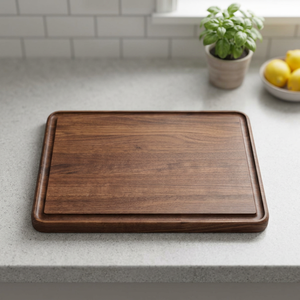 Planche à découper rectangulaire en bois BS INTERNATIONAL, plateau de service antidérapant pour la cuisine, planche à découper en acacia véritable faite à la main, épaisseur 2,0 cm - Product Image 1
