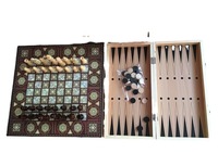 Chinois éducatif apprentissage jeu d'échecs jouet échecs en bois Backgammon ensemble fabricants avec dames