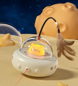 Auto giocattolo automatica per gatti intelligenti con luce Laser a infrarossi ricarica elettrica in plastica per animali domestici stile semplice - Product Image 4