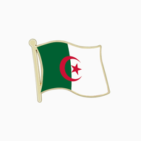 Broches drapeau algérien transfrontalières, best-sellers, drapeaux de pays du monde entier, cadeaux commémoratifs les plus vendus pour le commerce extérieur