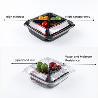 Boîte d'emballage de fruits frais coupés personnalisée 1/2/3/4 conteneur Boîte d'emballage de fruits à salade en plastique jetables