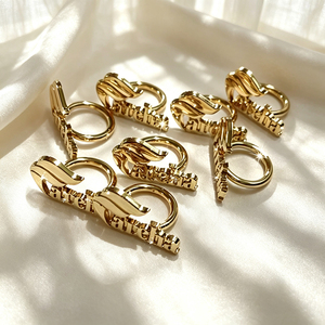 Gold Plated Metal Circular <b>Badges</b> With Beads And Custom Logo <b>Pin</b> On Luxury Style - Product Image 4