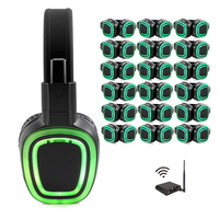 Casque de disco silencieux pliable format paume RF890, personnalisable, autonomie réelle de plus de 12 heures, émetteur XLR équilibré haut de gamme pour soirées dansantes