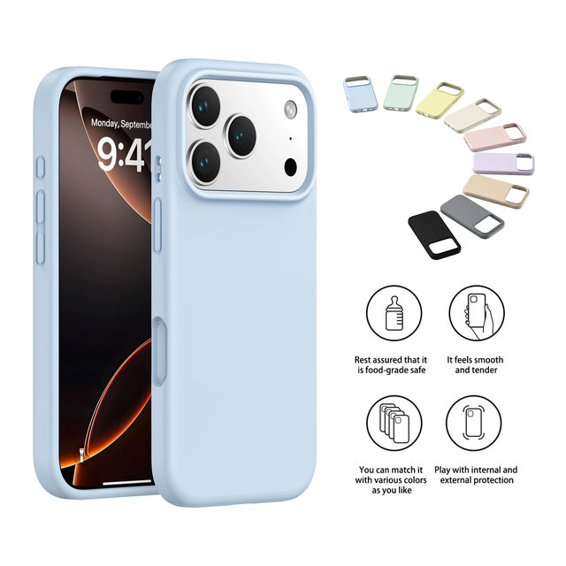 High Quality Magnetic Liquid Silicone Mobile Phone Cover for iPhone 17 Pro Max Shockproof Silicone Phone Case for iPhone 17 Air