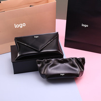 Nouveauté : Étui à lunettes Black Cloud en cuir PU souple, boîte à lunettes de soleil avec logo personnalisé sur tissu et fer, emballage personnalisable