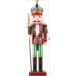 Figura de Cascanueces de Madera de 7*29.5cm, Muñeco Soldado Pintado a Mano, Adornos Navideños, Decoración Ecológica - Product Image 2