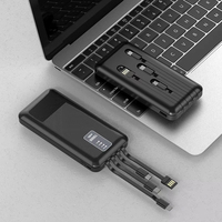 Câble intégré personnalisé 4 en 1 Chargeur portable promotionnel 10000mAh 20000mAh Chargeur de batterie de banque d'alimentation mobile Powerbank Chargeur de batterie