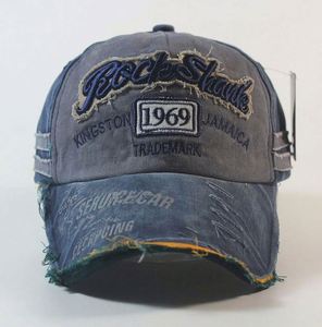 Casquettes de baseball brodées en gros, 6 panneaux, non structurées, profil bas, effet vieilli - Product Image 5