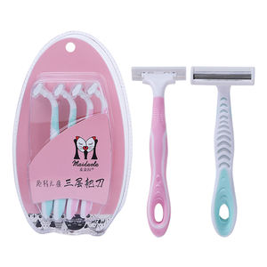 Rasoir de sécurité à trois couches avec poignée antidérapante Maiduola Private Label, 4 pièces, pour femmes et hommes, achat de rasoir de sécurité MDL006 - Product Image 1