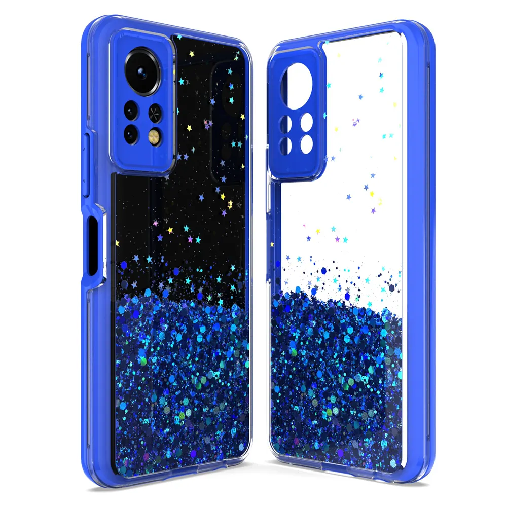 Fashion Glitter Design Epoxy Dual Layer Anti Shock Cover Cell Phone Case for Infinix Hot 10S Note 11S