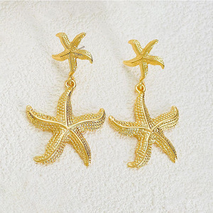 Wholesale Stainless Steel Drop Dangle <strong>Earrings</strong> Starfish <strong>Statement</strong> <strong>Earrings</strong> High Quality Jewelry - Product Image 1