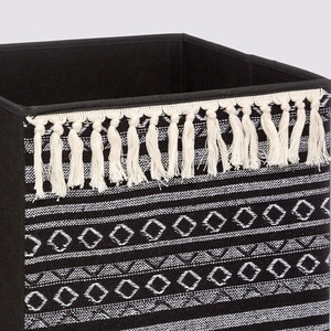 Panier de <span class=keywords><strong>rangement</strong></span> bohème à pompons, <span class=keywords><strong>cube</strong></span> pliable en tissu pour organisateur de placard domestique, boîte de <span class=keywords><strong>rangement</strong></span> décorative tressée pour enfants - Product Image 5