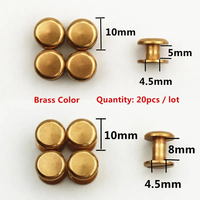 Vis Chicago en laiton massif plaqué nickel argenté antique, 20 pièces, 10mm*5mm et 10mm*8mm, finition noire BOR, filetage fin, en pouces